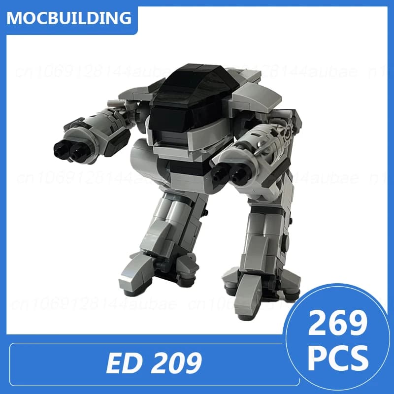 ED 209 Robot Mini Scale Model Moc Building Blocks Diy Assemble Bricks Space Educational Creative Collection Toys Gifts 269PCS