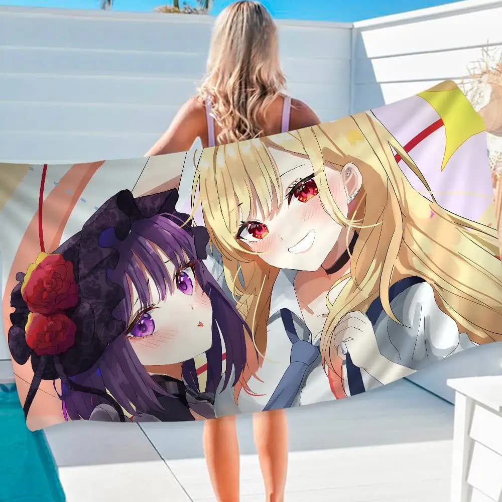 M-My Dress-Up Darling Marin Kitagawa Anime Anime Beach Swimming Absorbent Washcloth Children's Gifts for Kids Travel Camping Gym