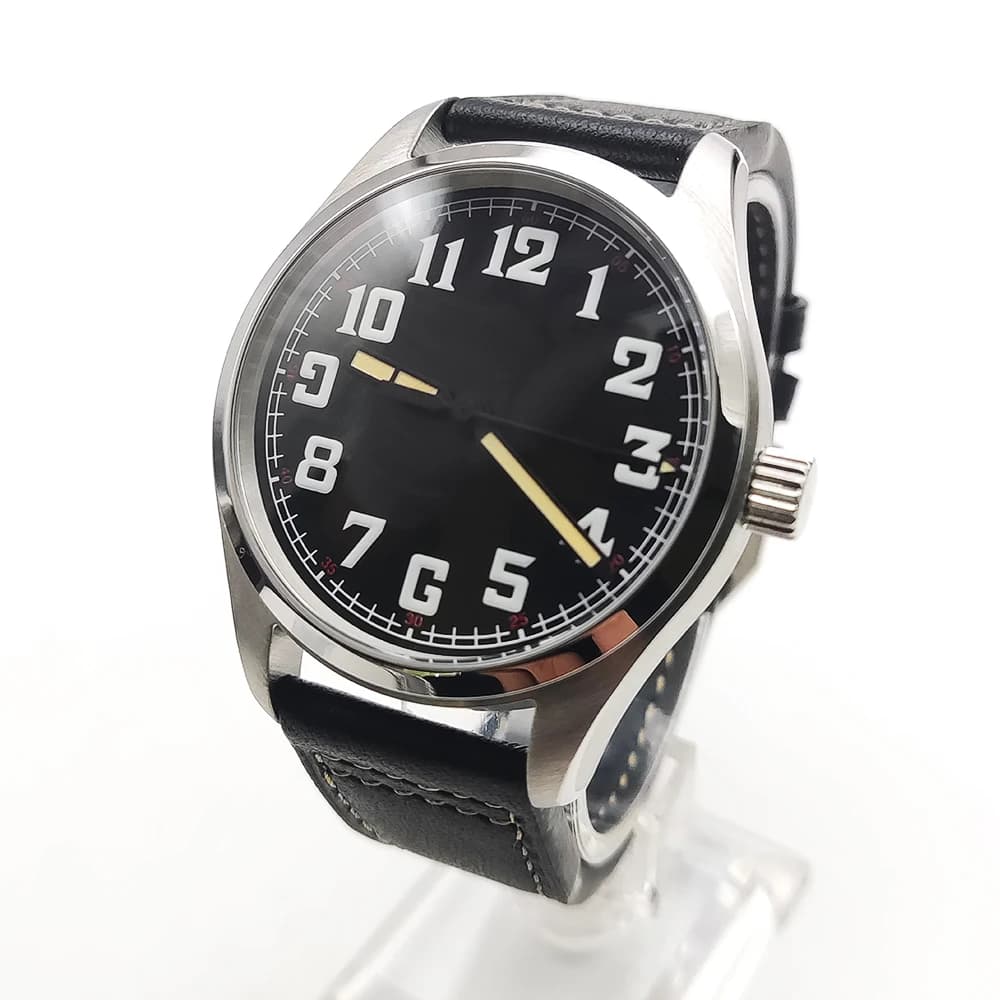 Orologio da uomo casual Orologio da pilota con movimento automatico NH35 Quadrante nero luminoso e cassa da 40 mm Orologio meccanico impermeabile da uomo