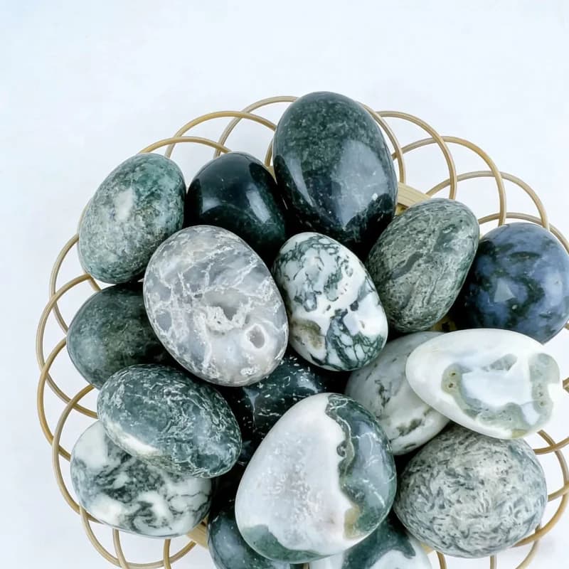 Pietra Frantumata di Agata Muschiata Naturale 50-100G, Cristallo Grezzo per Piante Succulente, Decorazione Paesaggistica, Acquascaping, Ornamento da Giardino