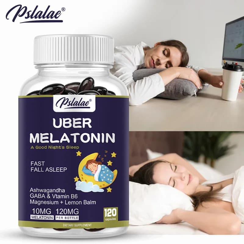 Integratore di melatonina per adulti 10 Mg con L-Theanine, Tryptophan, Ashwagandha Supporta il ritmo circadese e la salute del sistema nervoso