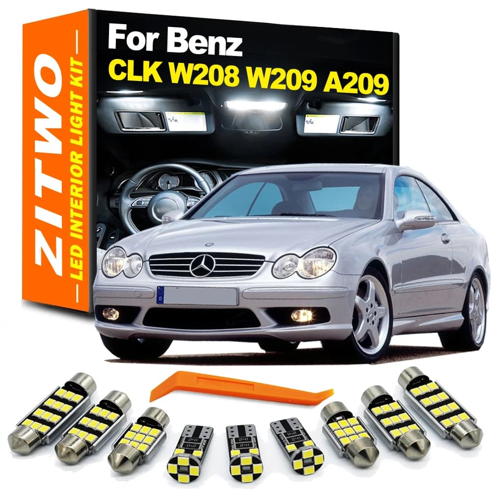 ZITWO LED Lettura Interna Mappa Cupola Kit Luce Per Mercedes Benz CLK W209 C209 W208 C208 A209 A208 1998-2010 Accessori Lampadina Auto