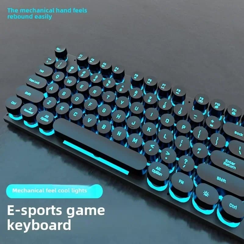 Tastiera Meccanica da Gaming, Tastiera per E-sports, Ufficio, Computer, Notebook, Desktop, Stile Steampunk, USB, in Inglese, per Videogiochi