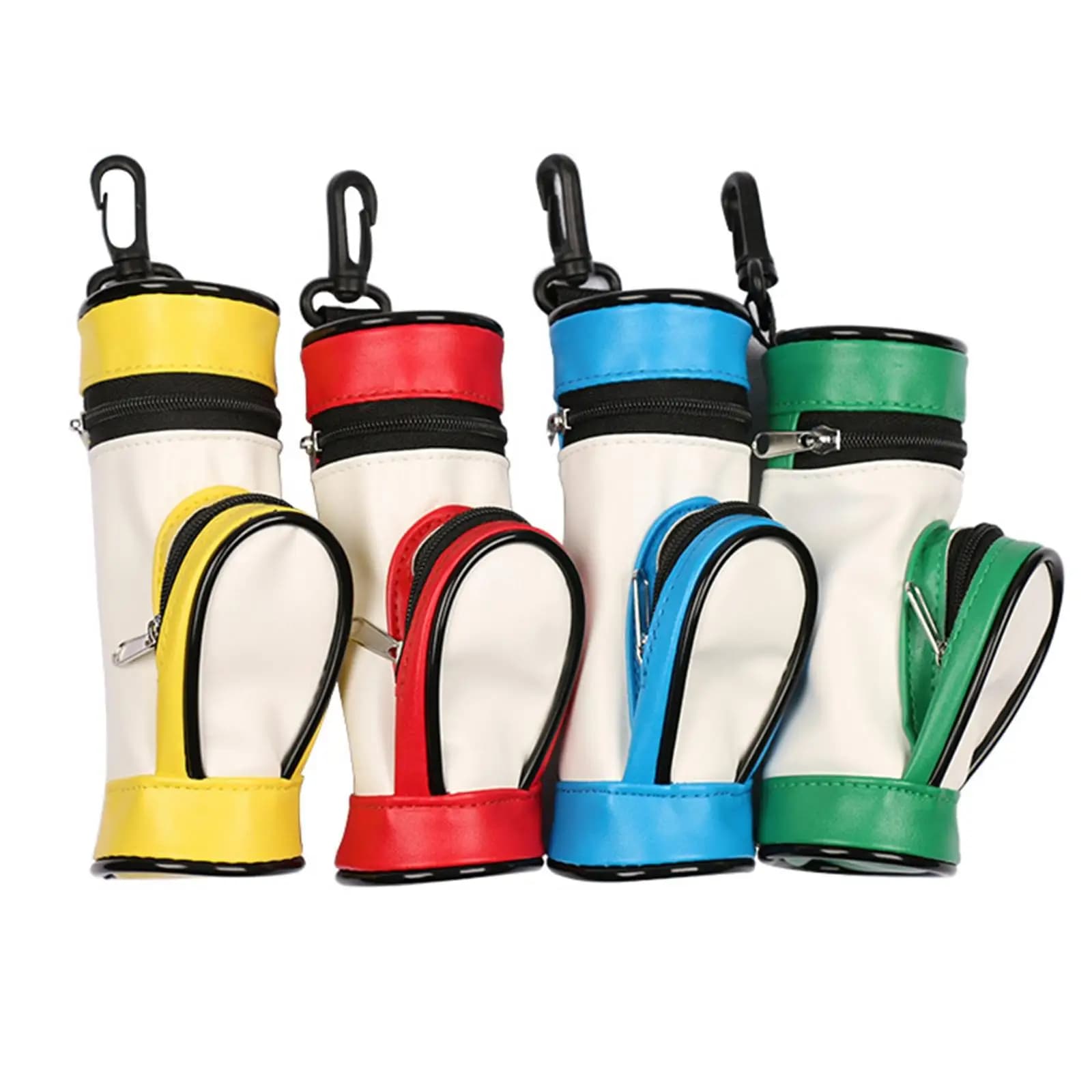 PU Leather Golf Ball Carry Bag Stylish Minimalist Tee Holder Zipper Secure Fit for Golf Sport Accessories