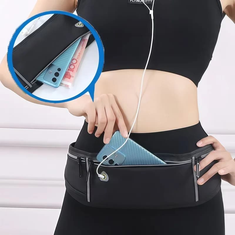Sweat Resistant Running Belt Hand-Free Waist Ultra Slim Waterproof Phone Case for Fitness Jogging Marathon Safe Invisible