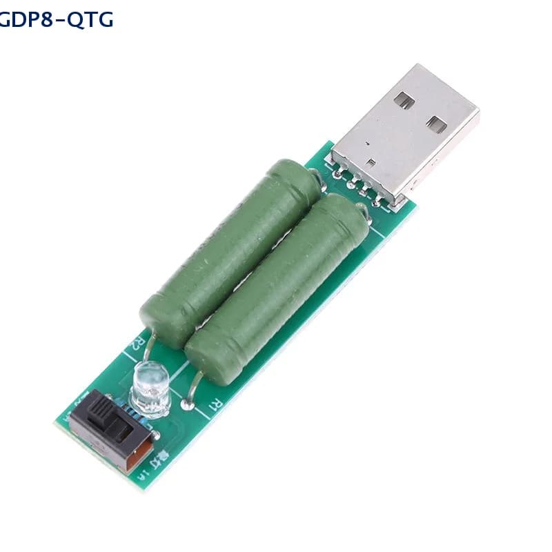 Tester di Carico USB Mini Power Bank con Resistenza di Scarica e Interruttore 2A/1A, Modulo Tester di Resistenza, Misuratore Digitale di Corrente e Tensione