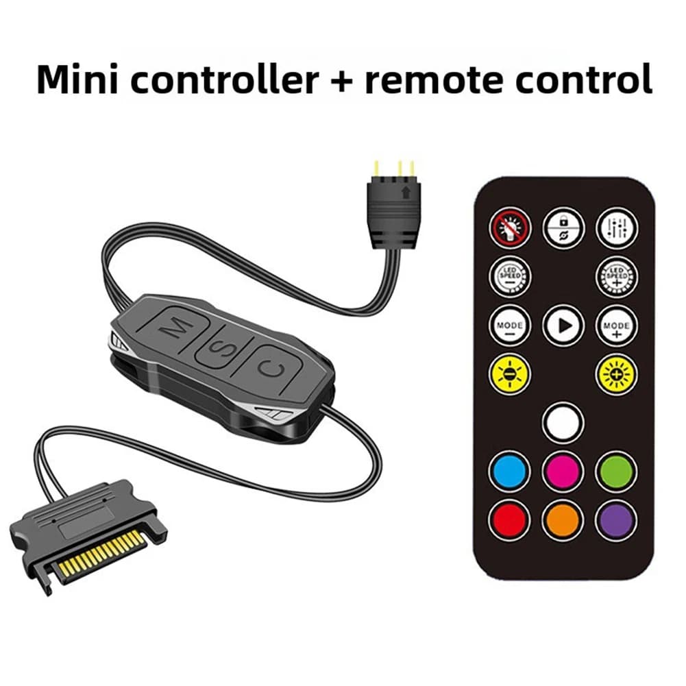 Hub di controllo illuminazione ARGB da 15 cm 5V con connettore a 3 pin per alimentazione SATA per ventole di case PC, strisce LED, pannelli e dissipatori