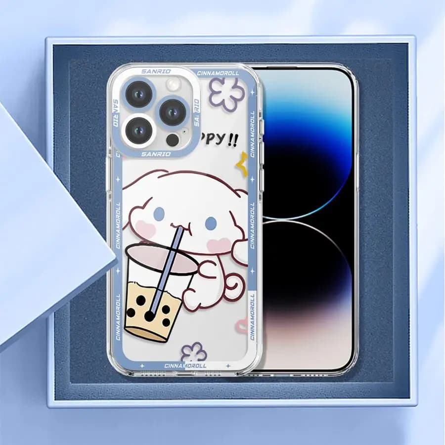 Custodia per iPhone 13 12 11 Pro MAX 16e 16 15 14 Plus 17 Air 12 Mini 7 8 XR Custodia morbida per telefono Sanrio Cinnamoroll