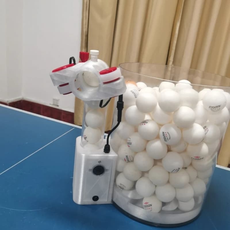 Large Capacity Table Tennis Serve Machine Automatic Ping-pong Throwing Machine Adjustable Ball Trainer Durable Sports Equipment