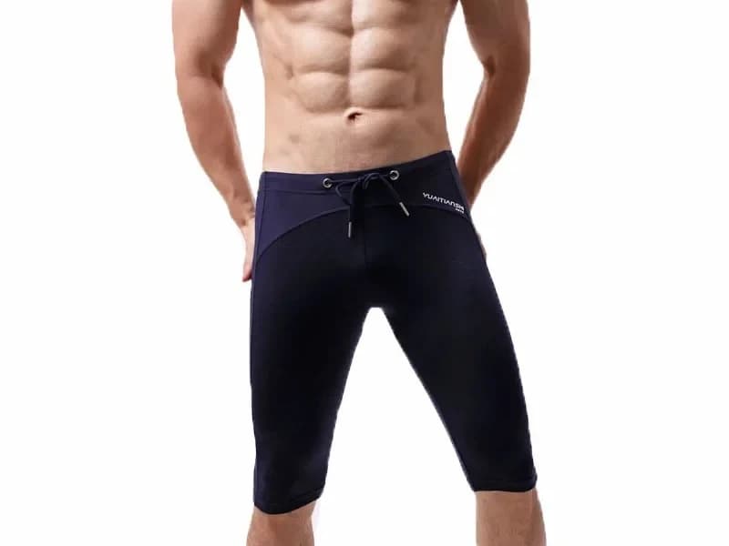 Men Fashionable Leg Pants Youth Fashionable Legging Boxer Shorts Strap Tie Lace Up Sports Slim Fitness Mesh Hole Cycling Clothes