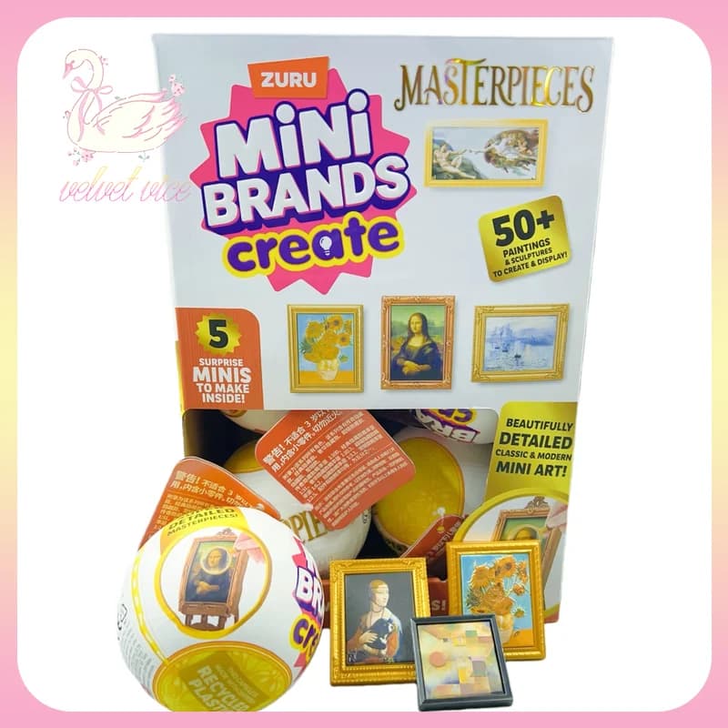 Mini marchi originali Zuru Crea: capolavori Serie 5 Minis a sorpresa Palline cieche Mini scena in miniatura Famoso dipinto ornamento