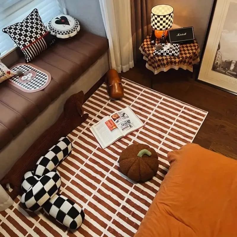 Tappeto da camera da letto in stile VIKAMAins, tappeto da soggiorno assorbente con disegni animati, tappeto da balcone facile da pulire, decorazione per la casa