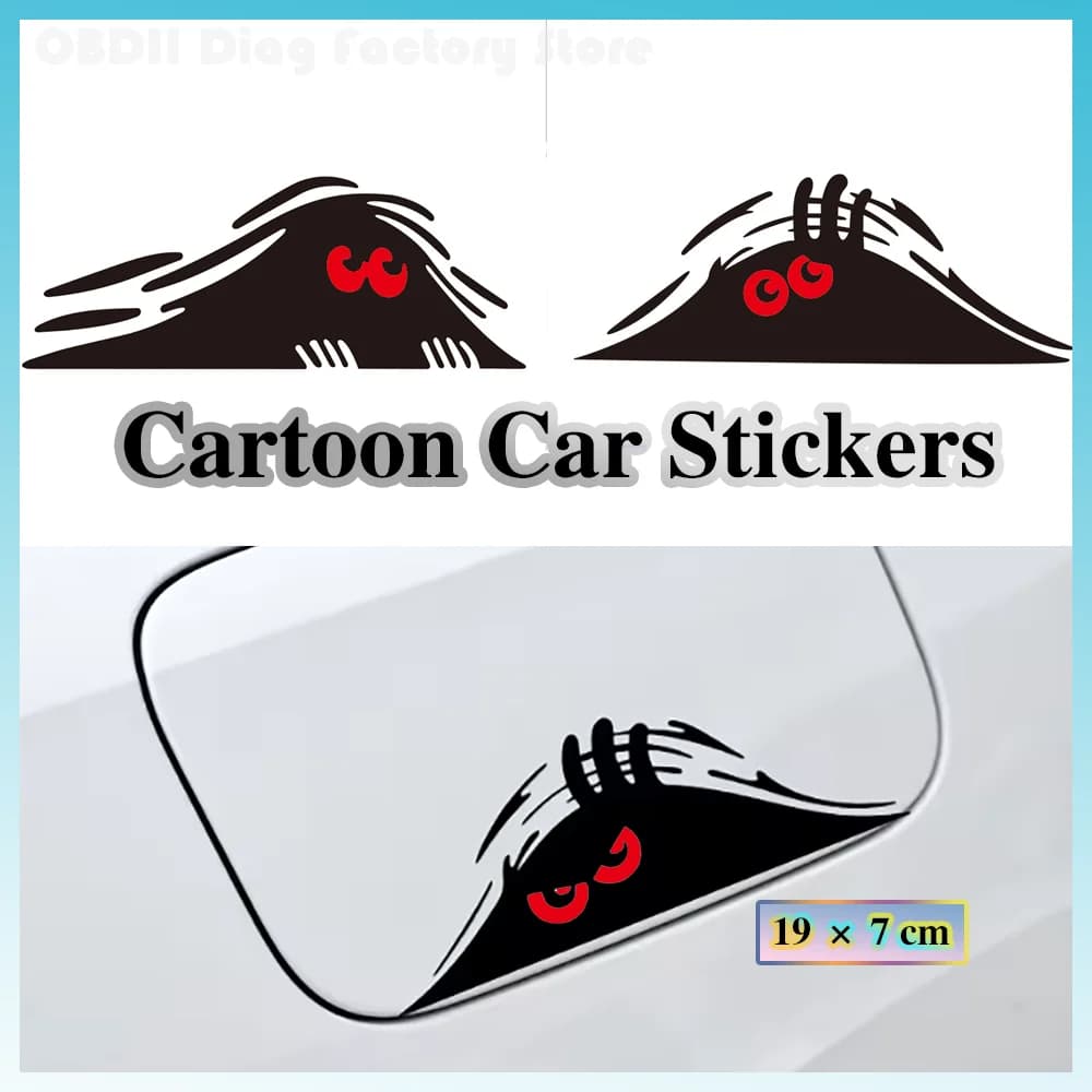 2025 Adesivi per auto Riflettenti Cool Cartoon Eyes Auto Moto Accessori decorativi Adesivo creativo 1 Pz Vari