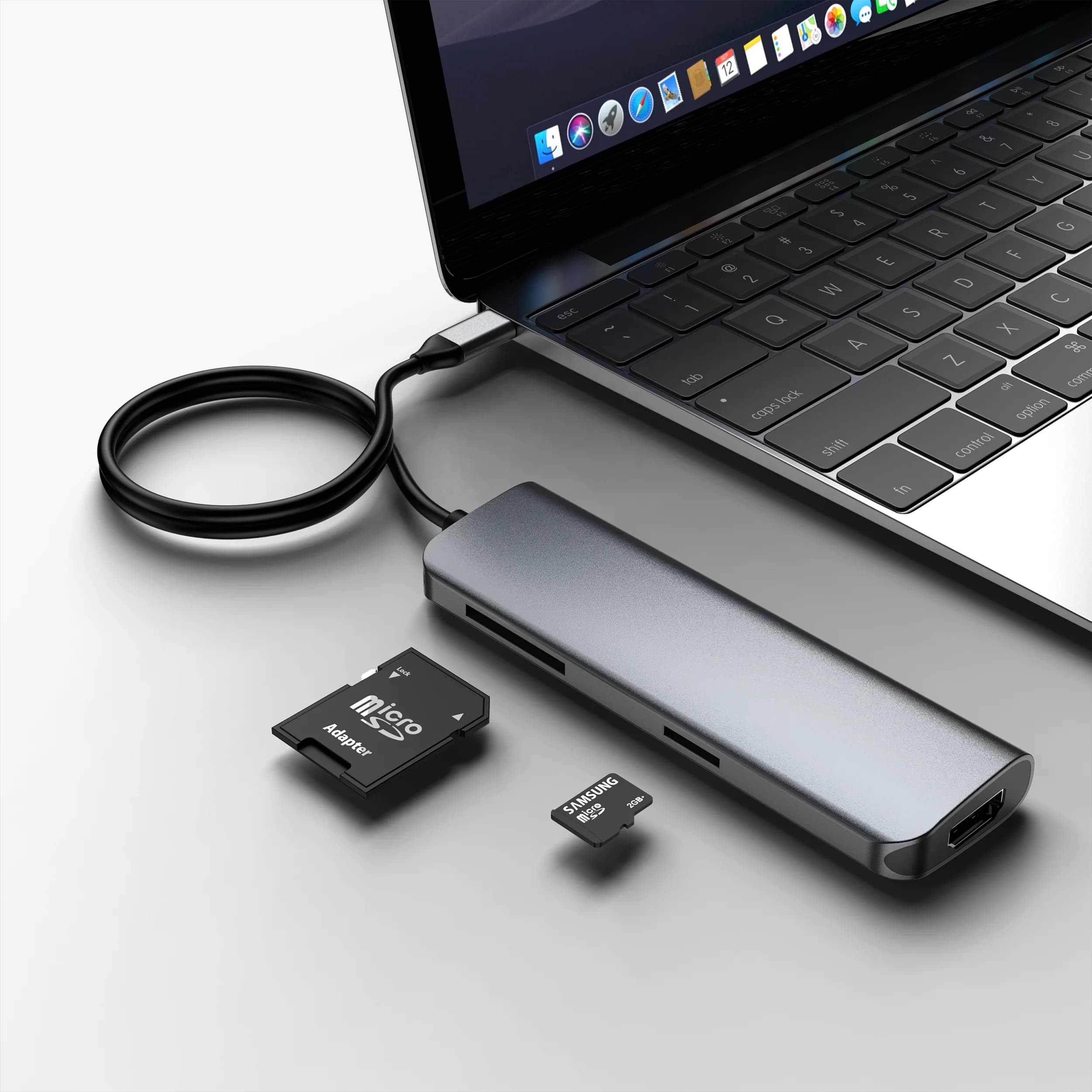 HD 4K30Hz Video Output Power Delivery 100w Type-c Data 3 Usb 3.0 5Gbps 8 in 1 Multifunction Usb Type c Hub Docking Station