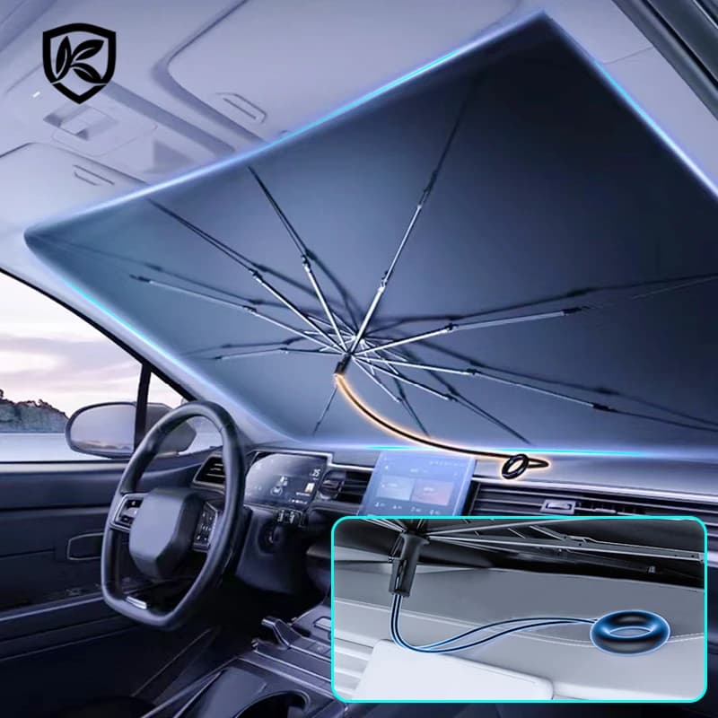 Parasole Universale Pieghevole per Parabrezza Auto, Ombrello Parasole in Poliestere/Alluminio Aeronautico per Auto