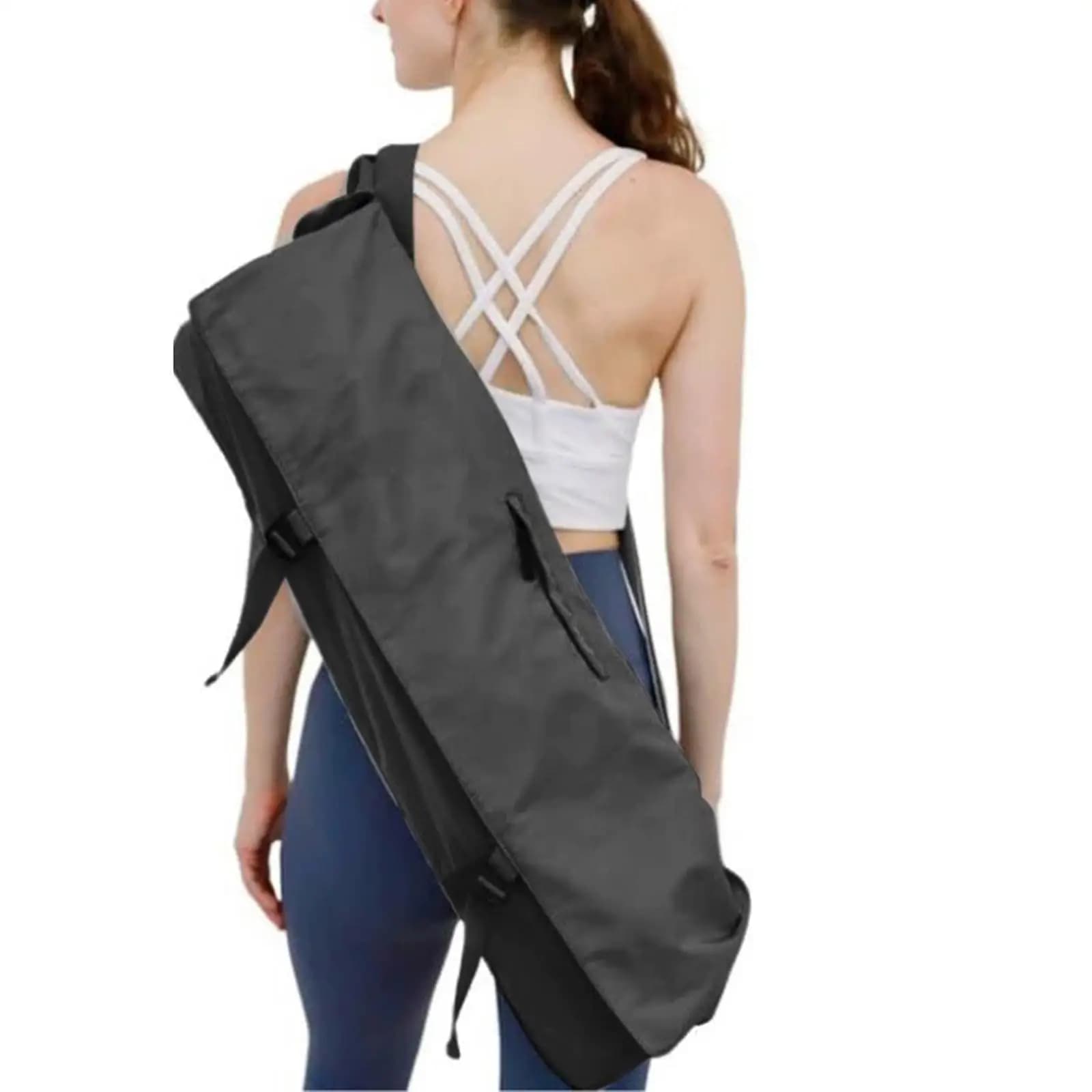 Portable multipurpose yoga mat bag with pockets, travel shoulder bag for gym
