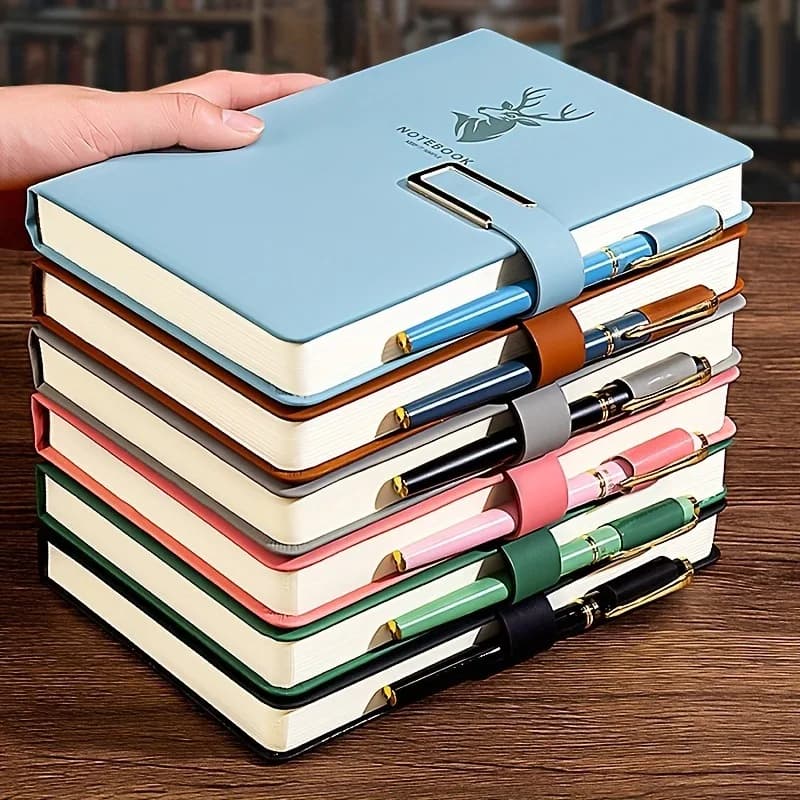 360 Page Premium Leather Buckle, Soft Leather A5 Notebook Suitable For Home, Office, And Study