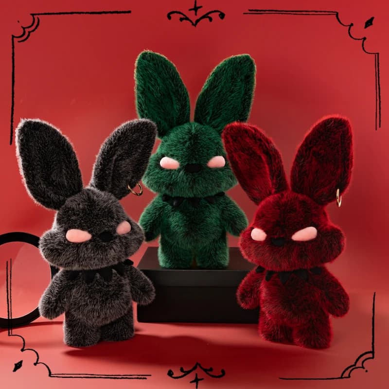 Luolicat Left Shadow Kawaii Gothic Dark Bunny 50cm Plush Toy Soft Fluffy Stuffed Animals Birthday Halloween Gifts for Girls Fans