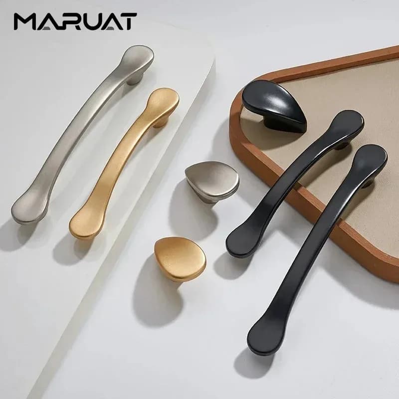 Zinc Alloy Brushed Cabinet Pulls Furniture Handles Kitchen Drawer Door Handles Hole Center 96/128mm Kitchen Cabinet Accessories