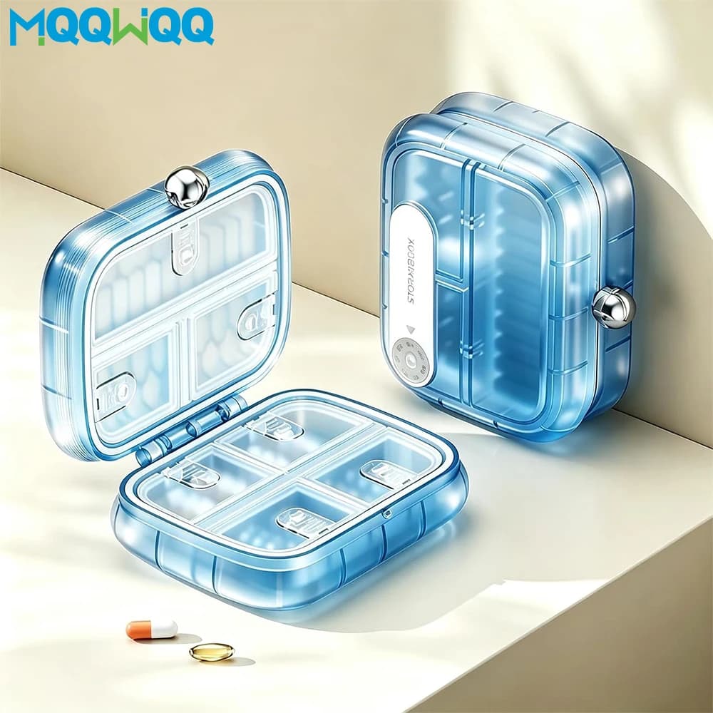 1/2Pcs Portable Pill Organizer Weekly Small Travel Pill Box with 7 Compartment for Medication, Vitamins, Fish Oils, Supplements