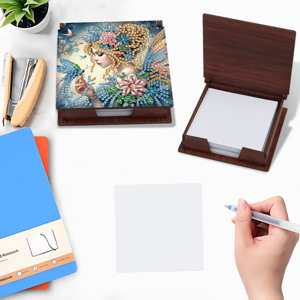 Scatola per Appunti in Legno Fai-da-Te con 160 Fogli, Set per Mosaico Artistico per Ufficio, Lavoro, Casa e Regali