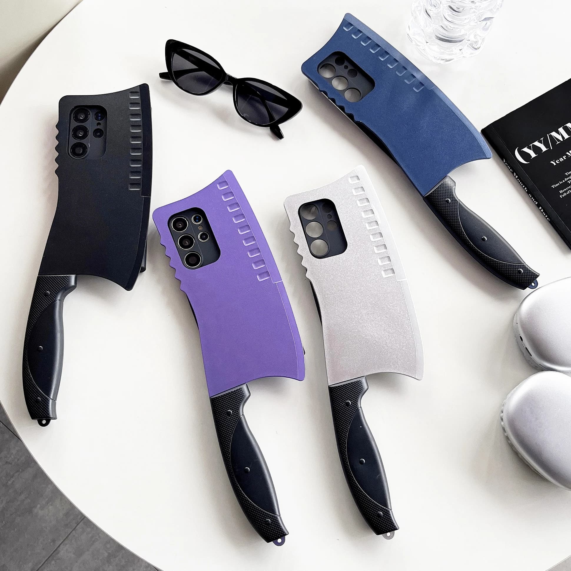 3D Cooking knife Cook Chopper Funny Phone Case for Samsung Galaxy S21 S22 S23 S24 Plus S25 Ultra Shock Cover