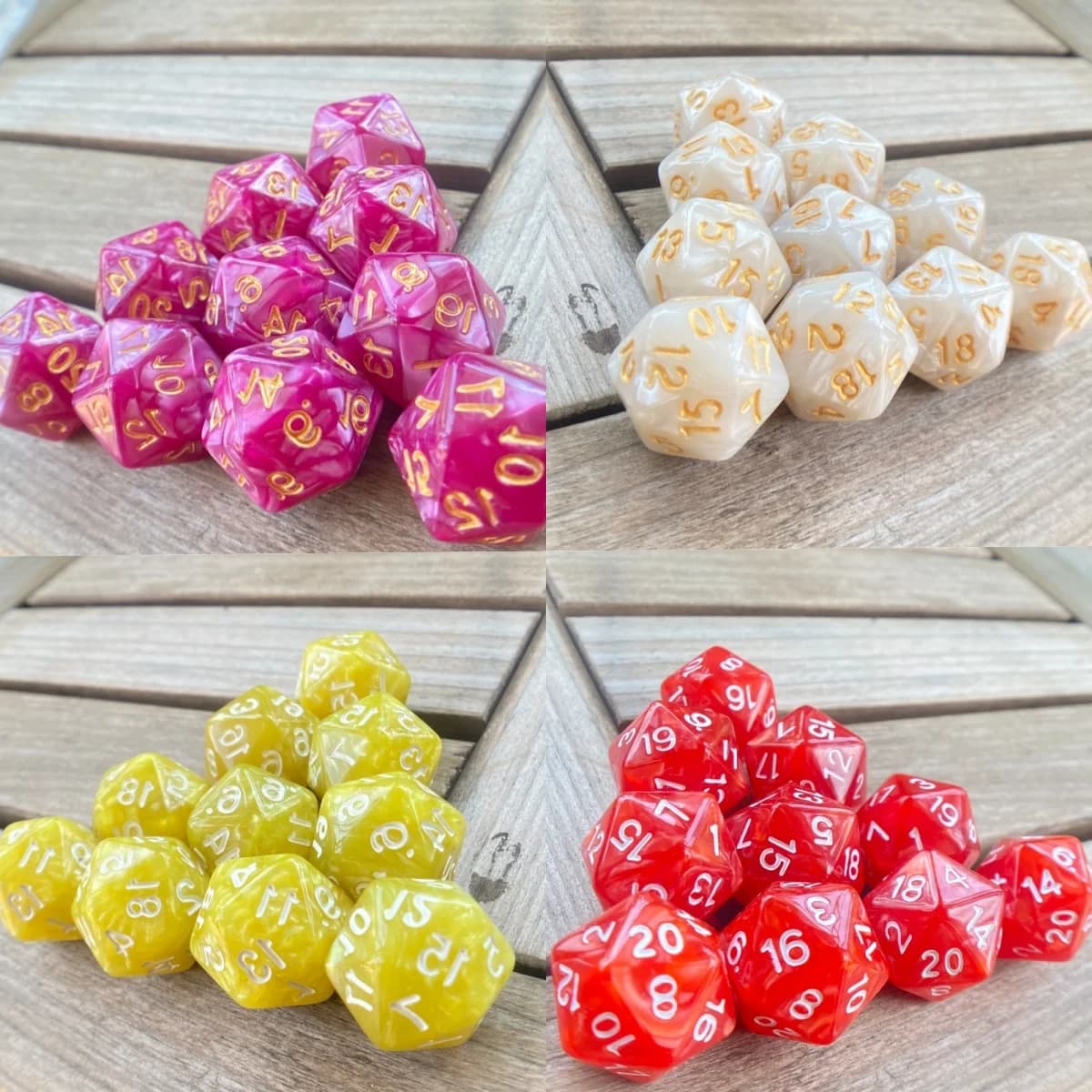 Dadi cubo 20 lati D20 Dungeon D&D Gioco da tavolo da tavolo 20 facce Set di dadi acrilici Perla Dungeons colorati e draghi D20 Dadi