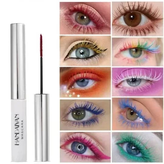 Mascara 12 Colors Waterproof Quick Drying Eyelash Riccioli Extension Makeup Blue Red Purple Black White Gold Mascara With Ink