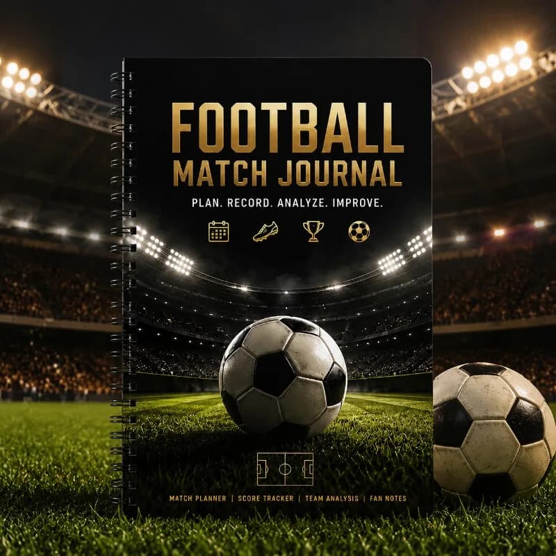 Diario per Partite di Calcio A5, Quaderno a Spirale, Registratore di Punteggio per Tifosi, Pianificatore di Partite, Diario di Scrittura, Libro Regalo