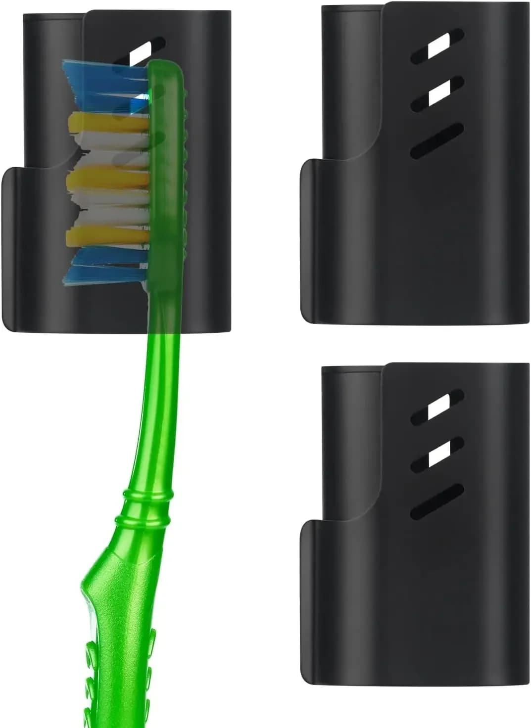 Set di cappucci per spazzolino in alluminio, protezione da viaggio portatile per testine di spazzolini manuali ed elettrici – Nero