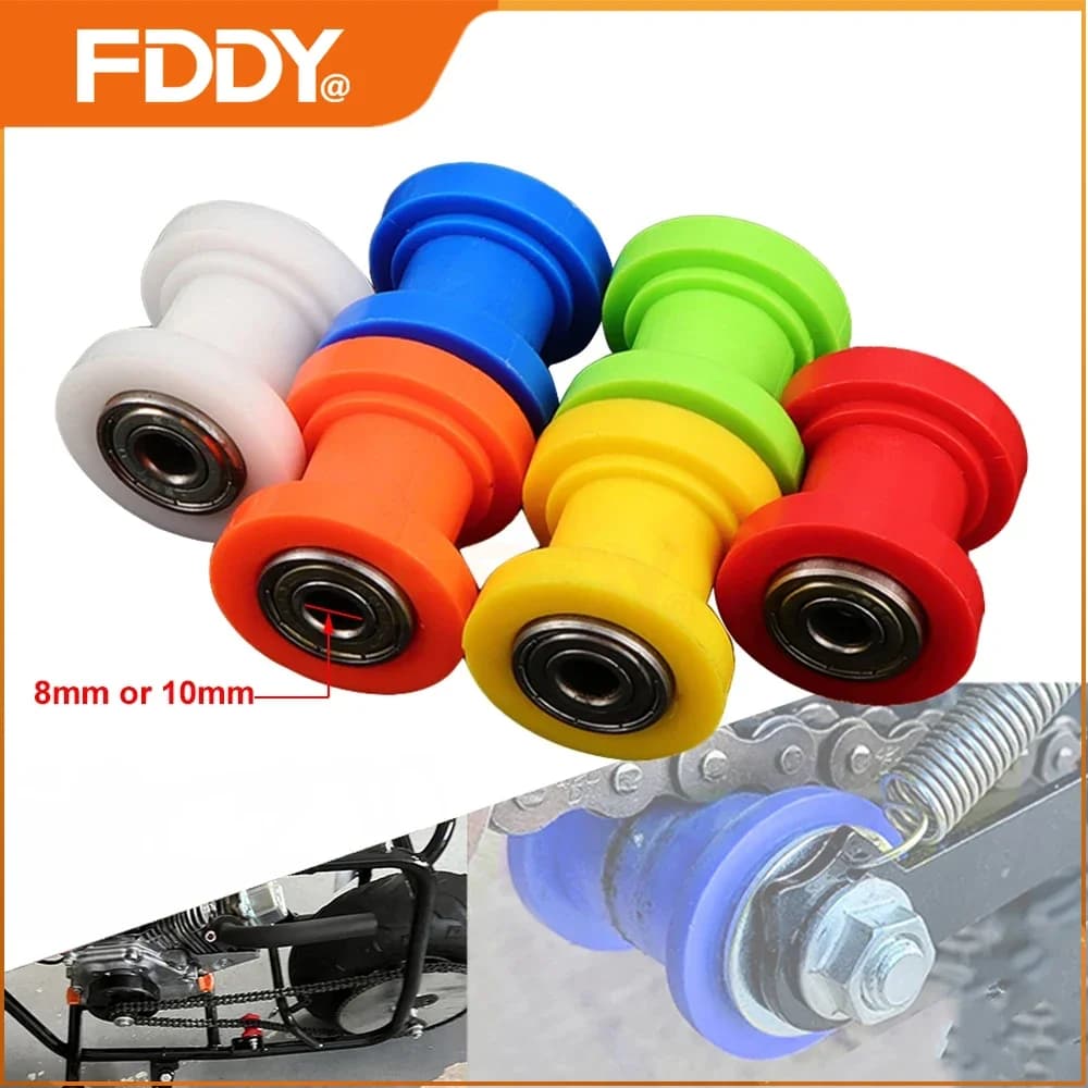 FDDY Tendicatena a Rullo 8mm/10mm per Moto, Guida per Catena per SSR XR125 CRF50 KLX110 Pit Dirt Bike Mini Bike ATV