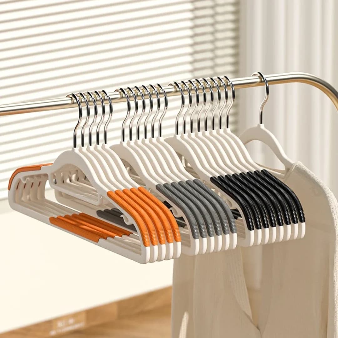 10 Pieces Multifunctional Black/Arancisation/Grigio for Domestic Use, Suitable for Hanging Dresses in Bedroom and Wardrobe, Anti-Slip