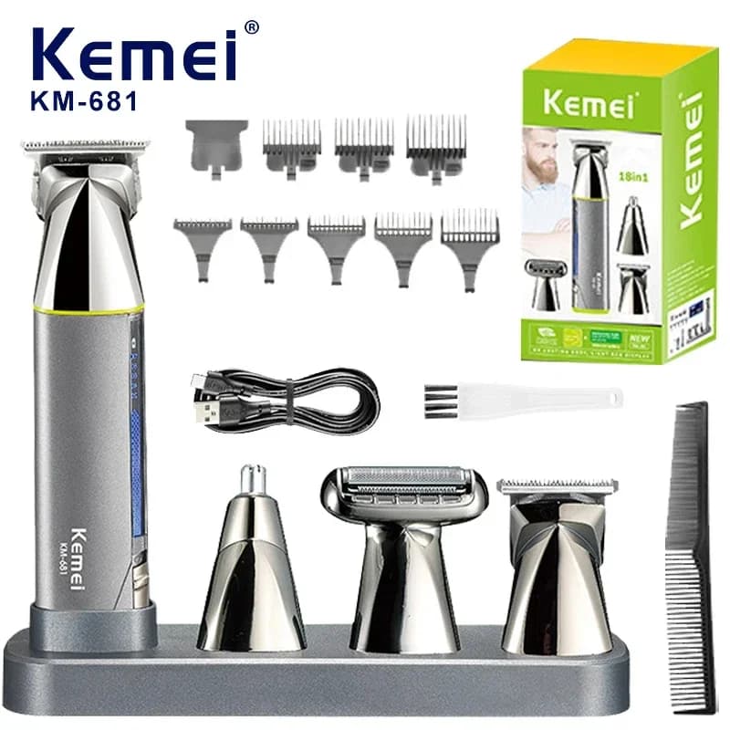 Kemei KM-681 Electric Haircut 4 in 1 with USB charging, haircut kit, shaving and cutting nose hair for man