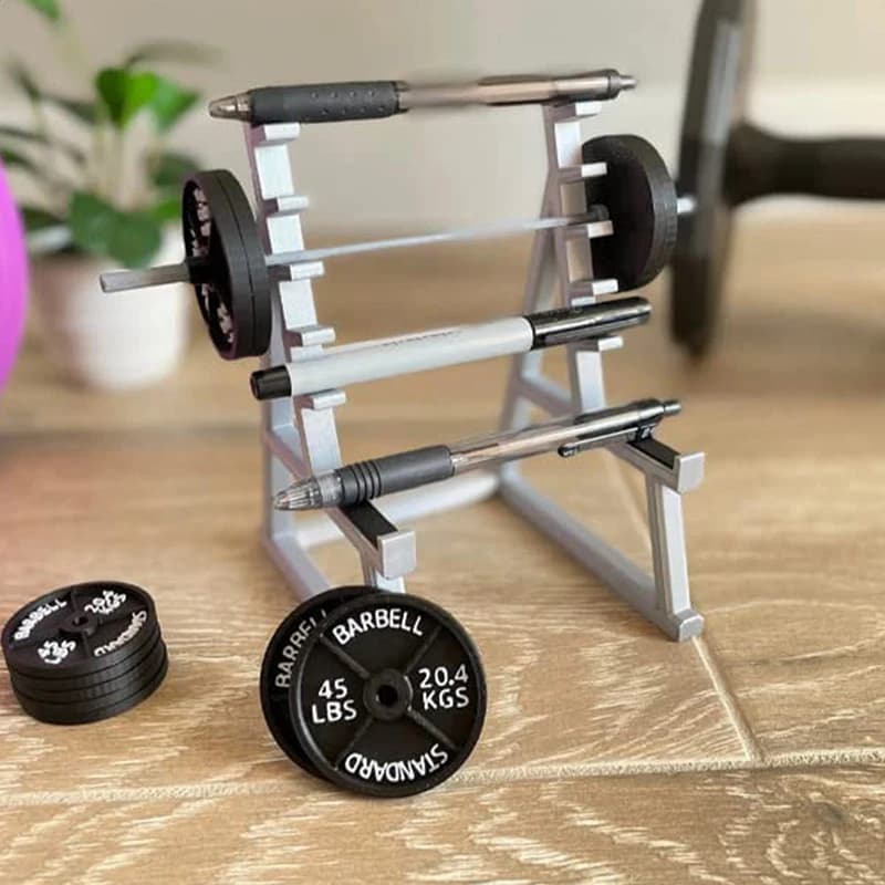 1 set creative barbell rack mini squat rack ornament with barbells and weights funny gift for lifting desk organizer weights