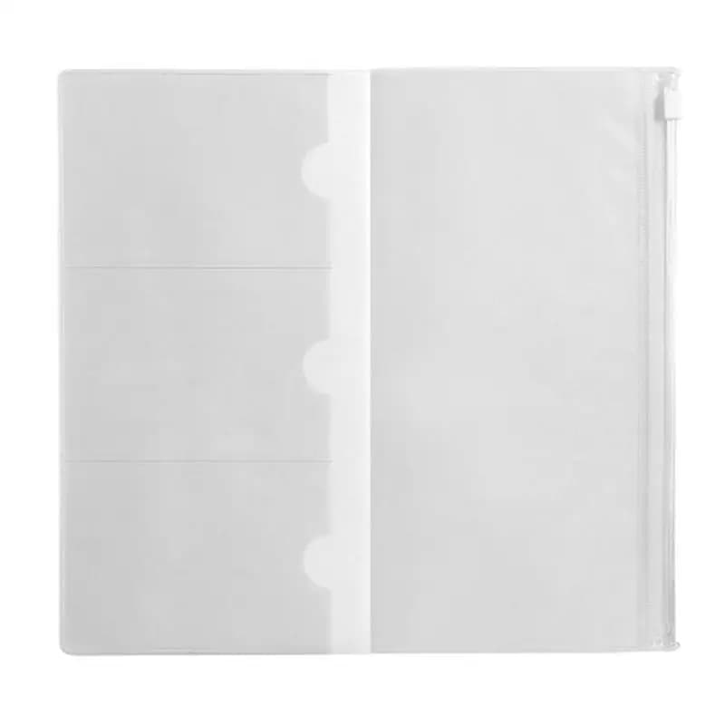 N$ PVC Zipper Bag For Midori Travelers Notebook Journal Planner Accessory Card Holder Storage Standard/Pocket/Passport