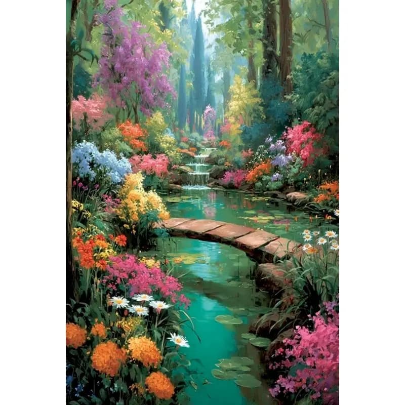 GATYZTORY Acrylic Paint By Number Garden Landscape Wall Art Drawing On Canvas Personalized Gift Pictures By Number Home Wall Dec