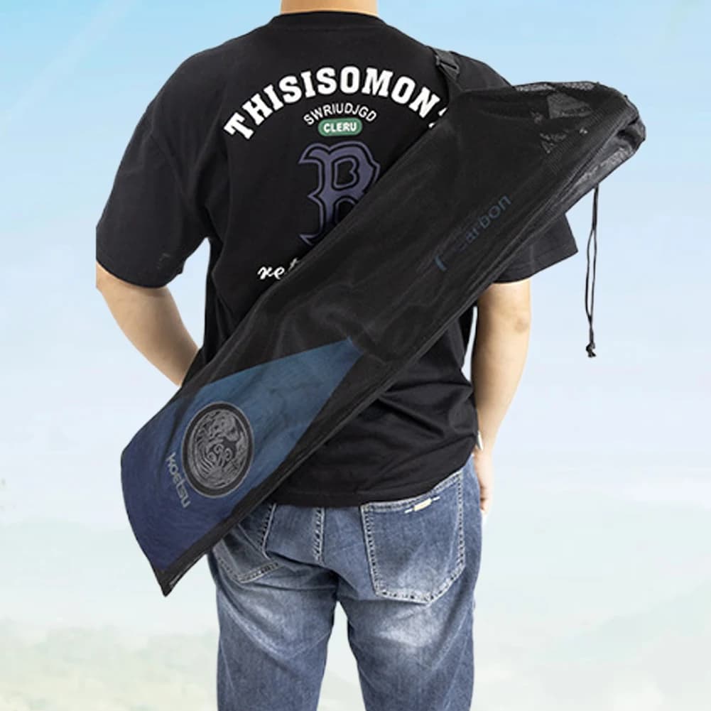 Borsa per pagaia per kayak in rete con tracolla regolabile Borsa per pagaia per canoa Borsa per trasporto portatile con coulisse
