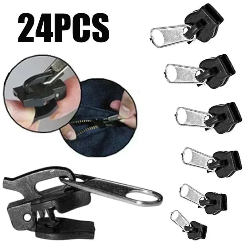 24/12/6 pezzi nuova cerniera istantanea universale kit di riparazione cerniera istantanea sostituzione cursore zip denti salvataggio nuovo design per cucito fai da te