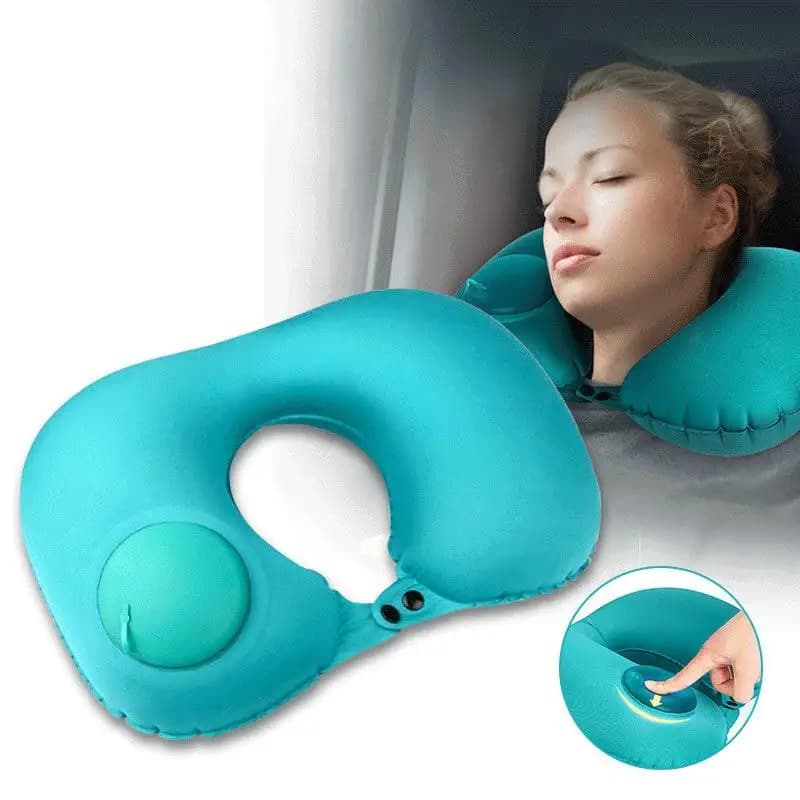 U-Shaped Portable Press Outdoor Pillow Car Seat Cushion Automatic Inflatable