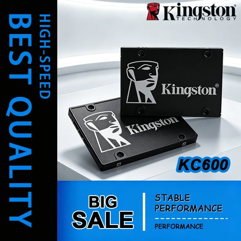 Kingston 2.5 inch SATA 3 Hard Disk HD SSD Internal Solid State Drive HDD Desktop Laptop Reliable High Speed KC600 SSD 256GB-2TB