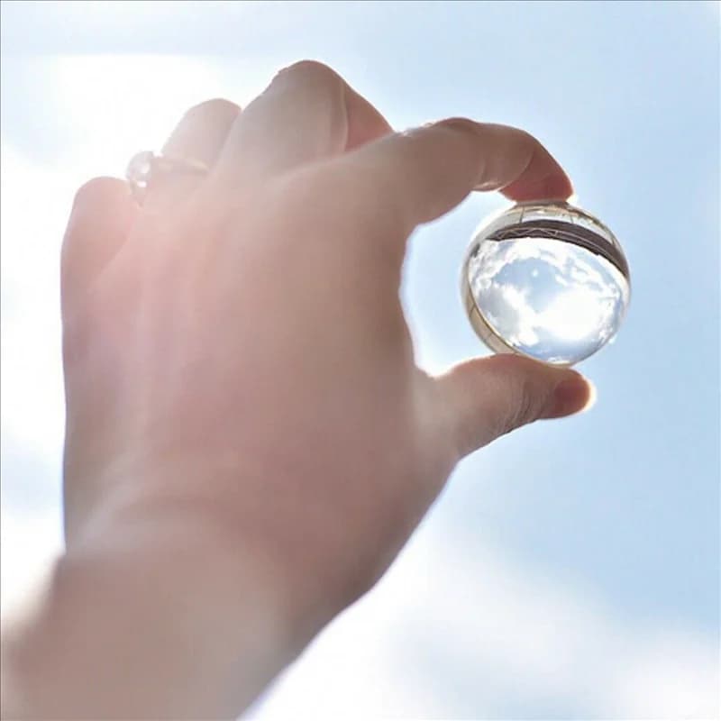 2X Transparent Color Glass Crystal Ball Healing Sphere Photography Props Ball Decor 40Mm