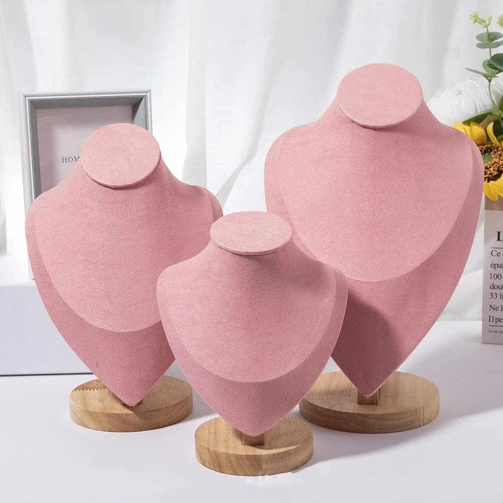 1pc wooden mannequin envelope necklace display model portrait pendant to the neck jewelry holder for showcase window props