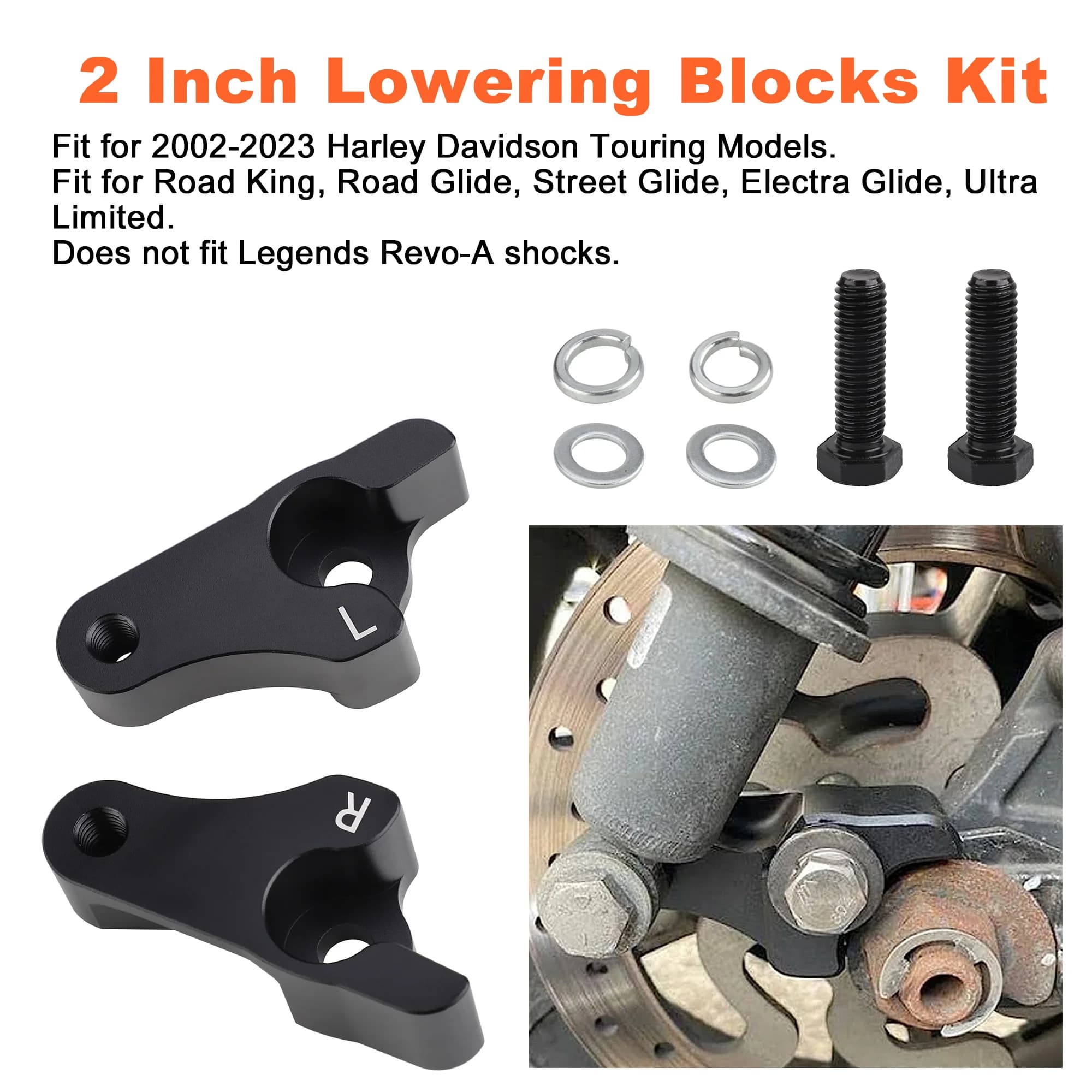 Moto 2 Pollici Staffa di Sospensione Posteriore Abbassamento Kit di Collegamento Per Harley Davidson Ammortizzatori Touring Modelli 2002-2023