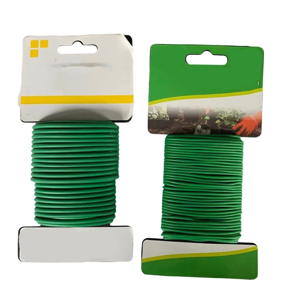 Fili per Giardinaggio: Fascette in Plastica Verde, Filo Flessibile per Supporto Piante, Rotoli di Filo con Rivestimento in Gomma Morbida