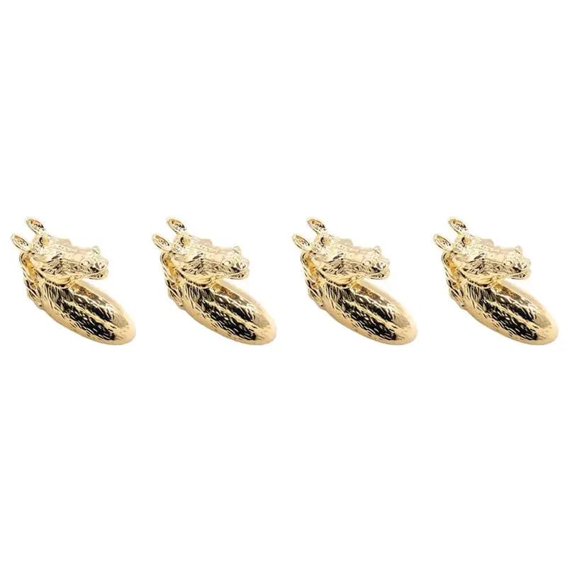 A59Z-4PCS Maniglie per Porte Antiche a Forma di Testa di Cavallo in Lega di Zinco con Viti (Oro)