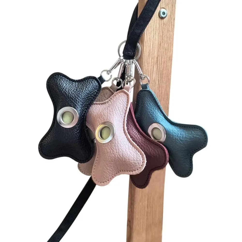 Dispenser Creativo per Sacchetti per Escrementi di Cane a Forma di Osso in Pelle PU, Porta Sacchetti Igienici per Animali Domestici Impermeabile con Sacchetto per Rifiuti