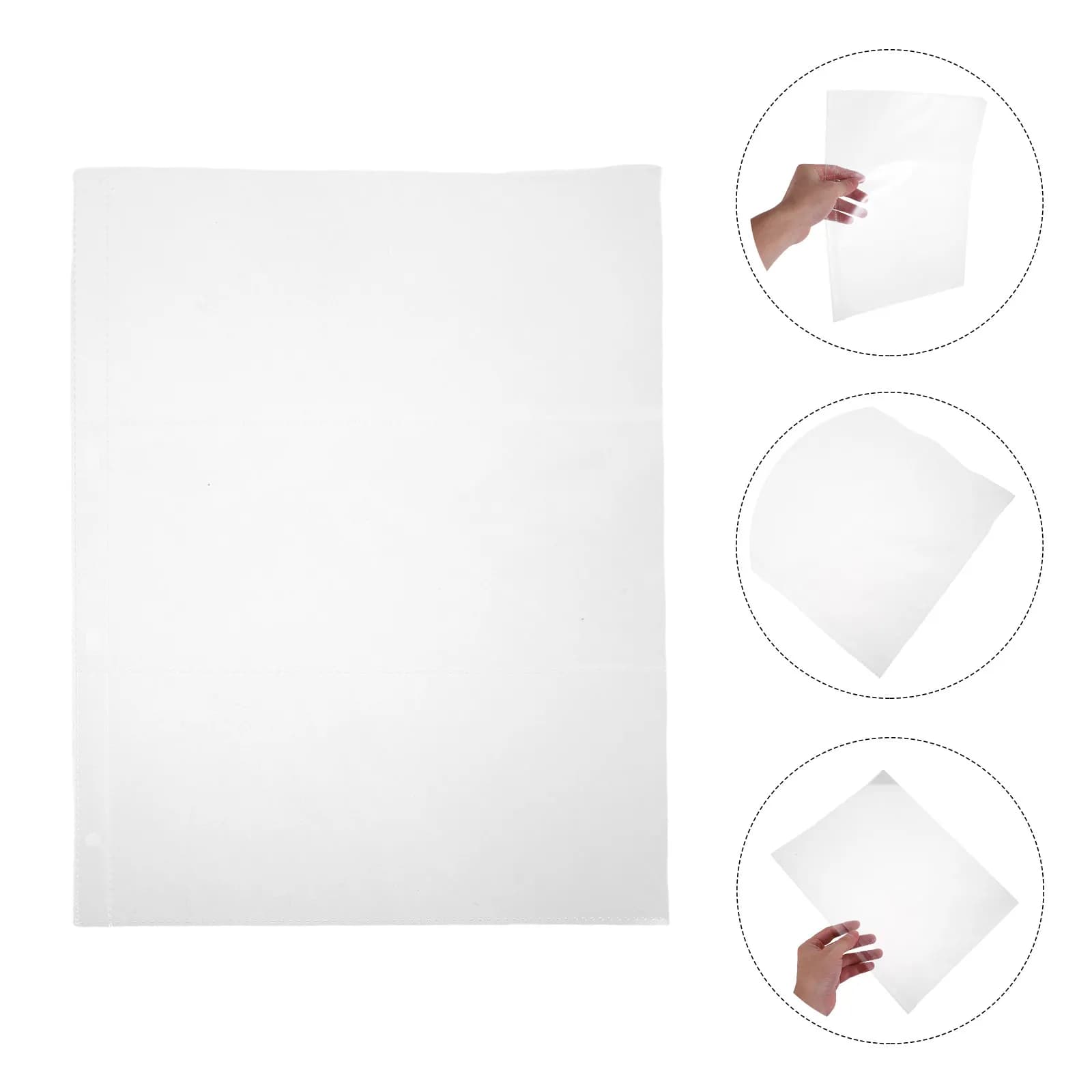 40 Transparent PVC Pages for Refilling Banknotes, Design to 4 Rings, Organizer for Banknotes to 3 Stock Grade Pockets