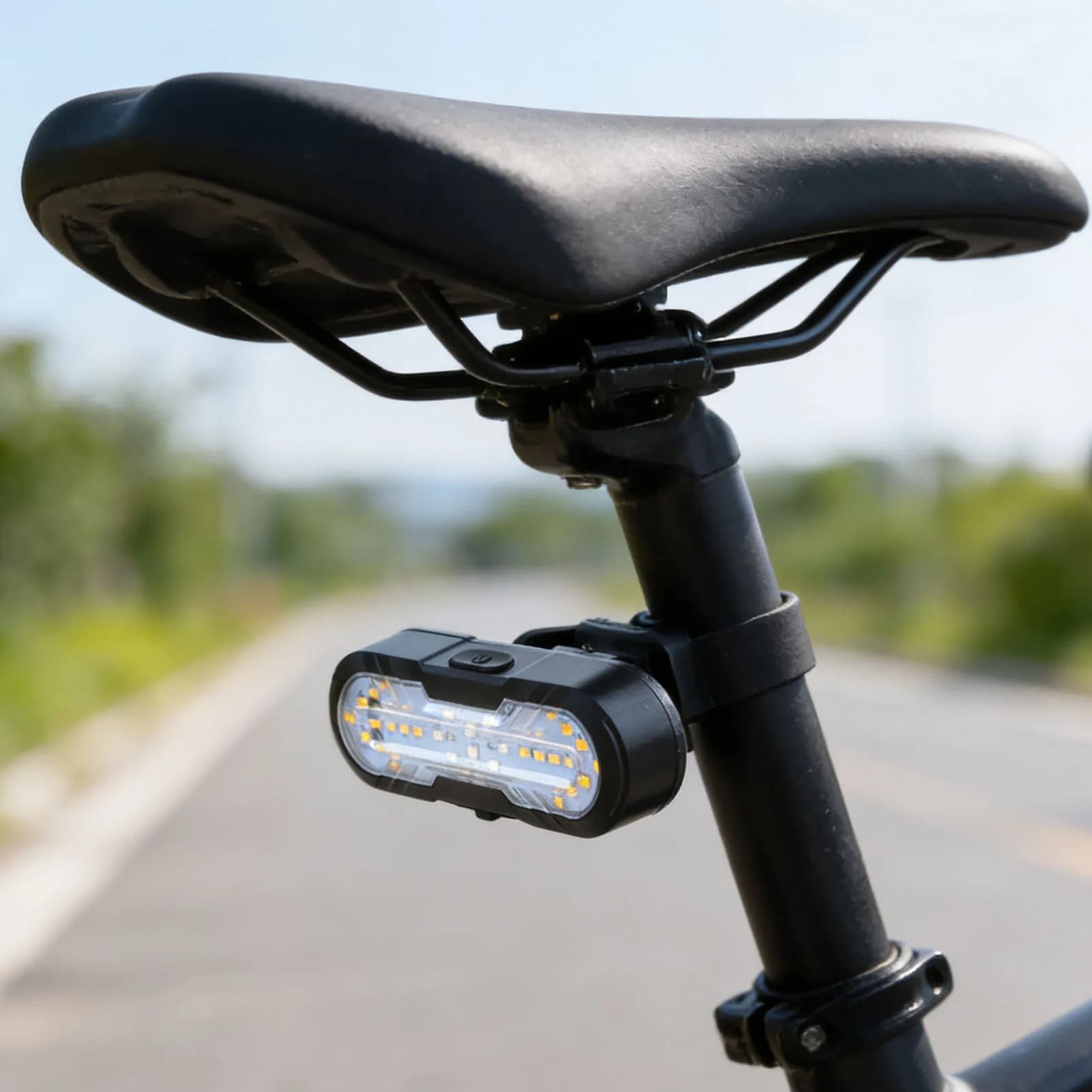 Bicycle Rear Light with Direction Indicators, Clacson, USB-C Charging, Wireless Remote Control, Night Guide Bicycle Rear Light