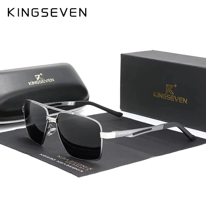 KINGSEVEN 2024 Occhiali da sole polarizzati in alluminio UV400 Occhiali da sole maschili a specchio da donna Abbigliamento comodo per uomo