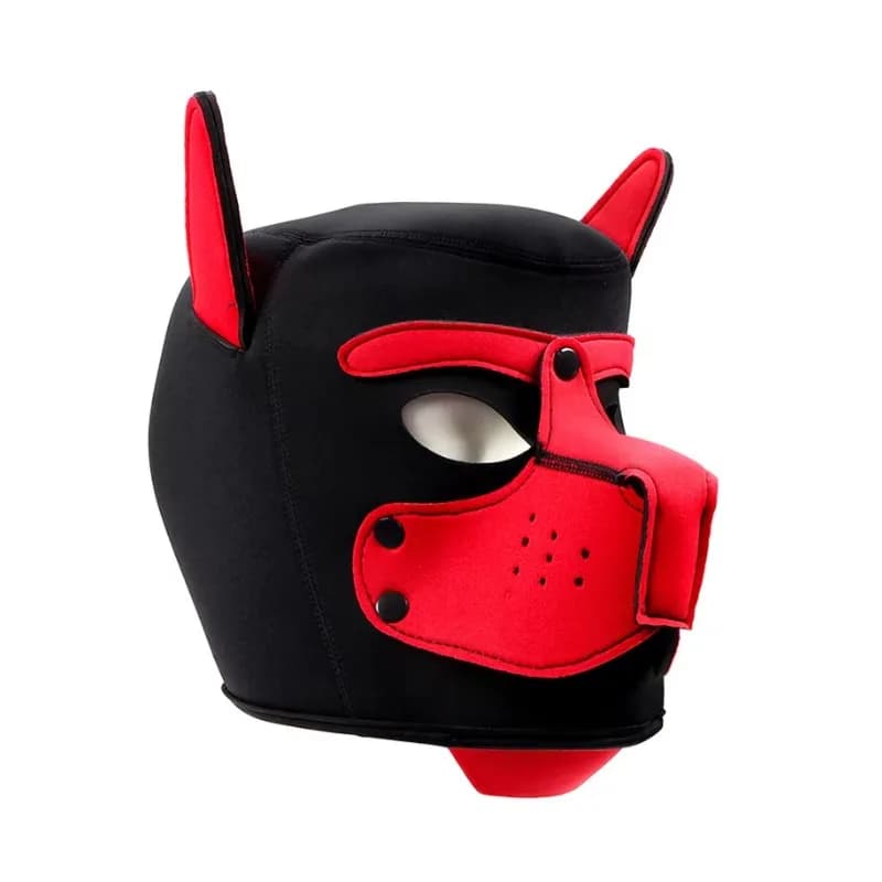 Maschera fetish per cani da cucciolo realistica multicolore Maschera per testa di cane per uomo adulto per SM Cosplay Bondage Harness Cappuccio per cosplay Fetish
